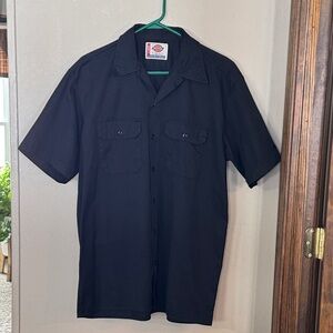 Dickies Men's Black Short Sleeve Button Down Shirt